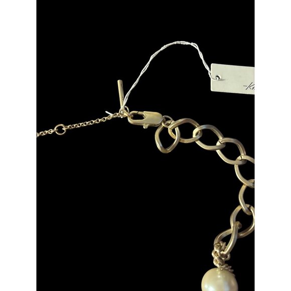 Kenneth Cole Gold-Tone Chain & Faux Pearl Layered Necklace With Lobster Clasp - Picture 7 of 15